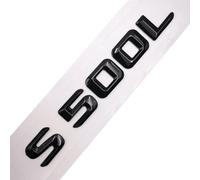 Car Rear Tail Emblem Number Letters Car Sticker Compatible With Mercedes Benz S500L S 500L Chrome Silver/Matte Black(Glossy Black-Sharp)