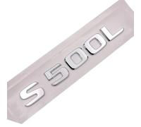 Car Rear Tail Emblem Number Letters Car Sticker Compatible With Mercedes Benz S500L S 500L Chrome Silver/Matte Black(Silver-Flat)