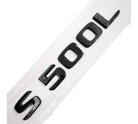 Car Rear Tail Emblem Number Letters Car Sticker Compatible With Mercedes Benz S500L S 500L Chrome Silver/Matte Black(Glossy Black-Flat)
