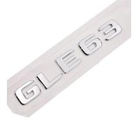 Car Rear Tail Emblem Number Letters Car Sticker For Mercedes Benz GLE 63 GLE63 Chrome Silver/Matte Black(Silver-Flat)