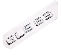 Car Rear Tail Emblem Number Letters Car Sticker For Mercedes Benz GLE 63 GLE63 Chrome Silver/Matte Black(Silver-Sharp)