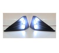 Car Rear Tail Stop Light For Mustang 2018 2019 2020 2Pcs Matt Black Car Front Bumper Three-Dimensional Air Intake Decorative Plates With Light(White light)