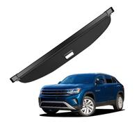 Car Rear Trunk Curtain Cover Retractable Trunk Cargo Cover Parcel Rack Anti-Peeping Shield Privacy For VW For Atlas For Cross Sport 2020-2025(Carbon Fiber)