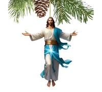 Car Rear View Mirror Pendant - 2D Flat Acrylic Jesus Decoration for the Interior of Vehicles | Automotive Rear View Mirror Accessories | For Trucks SUV Women Men Mum Dad Driver Birthday