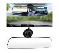 Car Rear View Mirror with Suction Cup, Anti Glare Wide Angle HD Auto Inside Rearview Mirror, 360 Degrees Adjustable Reduce Blind Spots, Universal for Vehicle, Marine, Boat, Truck, SUV, Van
