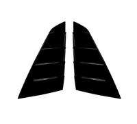 Car Rear Window Spoiler For Mustang 2024 2025 2PCS Car Rear Louver Window Side Shutter Cover Trim Sticker Vent Scoop ABS Carbon Fiber(Glossy black)