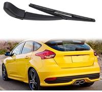 Car Rear Wiper Blade Arm Set Kit for Ford Focus Hatchback MK3 2011-2017, Back Windscreen Assembly Rubber Rain Brush Cleaning Replacements Accessories