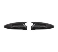 Car Rearview Mirror Cap For A4 B9 For Quattro 2017 Up 1 Pair Carbon Black And Bright Black Rearview Mirror Case Cover Replace Door Rear View(Carbon fiber pattern)