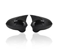 Car Rearview Mirror Cap Glossy Black/Carbon Fiber Rearview Wing Mirror Covers Caps For Seat For Leon MK2 1P For Ibiza MK4 6J 2008-2017 Case Cover Reverse Mirror Shell(ABS Black)