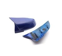 Car Rearview Mirror Caps For BMW Serie 1 2 3 4 F20 F21 F22 F30 F32 F36 For X1 F87 For M3 Car Rearview Mirror Cover Auto Exterior Accessories Mirror Cover Cap(Blue Carbon Pattern)