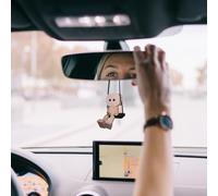 Car Rearview Mirror Clock - Hanging Decorative Wooden Figures | Vehicle Interior Decoration | Rear View Mirror Decoration SUV Van Minivan Pick-up