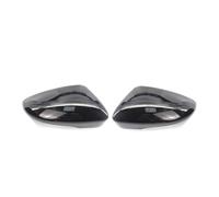 Car Rearview Mirror Cover ABS Carbon Fiber Color Gloss Black Car Rearview Mirror Caps For CC For Eos For Passat B7 For Scirocco For Jetta MK6 Rearview Side Mirror Covers(Black)