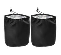 Car Rearview Mirror Cover Black 2pcs Oxford Cloth Windproof Snowproof | Drawstring Fit, Quick On-off Access, Simple Style for Frosty Mornings, Summer Use, Side Housing