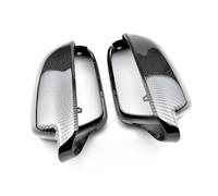 Car rearview mirror cover For A4 A5 B8 A3 8P A6 C6 Q3 Bright Black Full Replacement Side Mirrors Caps Rearview Mirror Cover(Carbon Look-B8.5)