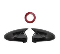 Car Rearview Mirror Cover For A4 B9 A5 S5 RS5 2016-2026 Side Exterior Door Reverse Housing Wing Protector Shell Caps front door mirror protective housing(Bright black)