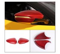 Car Rearview Mirror Cover Real Carbon Fiber Car Exterior Rearview Mirror Base Decorative Cover for EMIRA 2021-2023 Exterior Accessories 2 PCs Rearview Side Mirror Covers(Red carbon fiber 3)