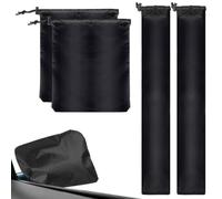 Car Rearview Mirror Covers Black Oxford Cloth Drawstring Protector | Quick, Season Use, Keeps Exterior Mirrors Clean, Fits Car Models and Sizes