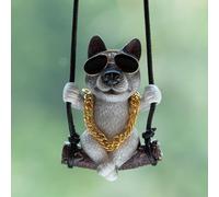 Car Rearview Mirror Pendant, 1 Pack Resin Hanging Ornament for Vehicle Interior Decoration, Easy Install, Stable Performance, for Puppy Lovers(H)