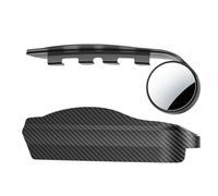 Car Rearview Mirror Rain Eyebrow, With 2-In-1 Design Feature, 18x16x5.5cm, Visor Small Round Mirror, Blind Spot Glass, Wide Angle And Easy Install, For Car, Commuting, Offroad, Driving, Trucks