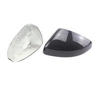 Car Rearview Mirror Shells For A3 S3 8V RS3 2013-2019 Black Carbon Fiber Pattern Mirror Cover Pair Side Assist Caps Overlay Accessories(2.Carbon no assist)