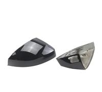 Car Rearview Mirror Shells For A3 S3 8V RS3 2013-2019 Black Carbon Fiber Pattern Mirror Cover Pair Side Assist Caps Overlay Accessories(3.Black with assist)