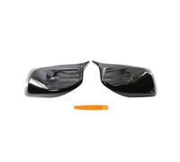 Car Rearview Mirror Shells For BMW E60 E61 E63 E64 5 Series Model 2004-2008 Carbon Fiber Car Rear View Door Wing Mirror Side Cover Shell Case(Black One Pair)