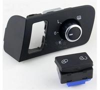 Car Rearview Mirror Switch, For Original Chrome Electric Mirror Adjust Knob Switch Button and Door Lock Switch 1T1959565F 1T1959565K