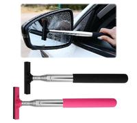 Car Rearview Mirror Wiper, 2 Pieces, 22x7cm Retractable Glass Squeegee