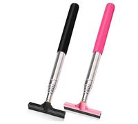 Car Rearview Mirror Wiper,2 Pieces Retractable Mirror Wiper Window Glass Water Mist Cleaning Manual Bathroom Telescopic Side Mirror Wiper Extension Up to 98cm,for All Vehicles Automotive Accessories