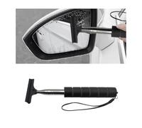 Car Rearview Mirror Wiper, Retractable Auto Glass Squeegee, Water Cleaner with Telescopic Long Rod, Portable Cleaning Tool for All Vehicles, Universal Automotive Accessories (Black/Handable)
