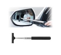 Car Rearview Mirror Wiper, Retractable Auto Glass Squeegee, Water Cleaner with Telescopic Long Rod, Portable Cleaning Tool for All Vehicles, Universal Automotive Accessories (Black)
