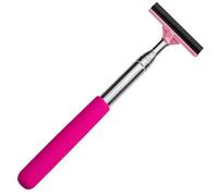 Car Rearview Mirror Wiper, Retractable Window Squeegee, Small Auto Squeegee Cleaner Water Side Mirror Wiper with Telescopic Long Handle, Snow Brush & Ice Scraper Car Accessories Cleaner Tool（Pink）