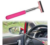 Car Rearview Mirror Wiper, Retractable Window Squeegee, Small Auto Squeegee Cleaner Water Side Mirror Wiper with Telescopic Long Handle, Snow Brush & Ice Scraper Car Accessories Cleaner Tool(Pink)…
