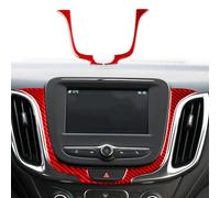 Car Red Carbon Fiber Accessories Protective Cover Sticker Compatible with Ford Explorer 2017 2018 2019 2020 2021 2022 (Center Console Navigation Bezel 2pcs)