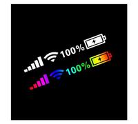 Car Reflective Sticker 100% Wifi Battery Level Signal Funny Decals Decor 45cm Vinyl Colorful Stickers(White)