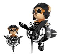 Car Refreshing Bear Pilot - Car Diffuser Rotating Propeller Ventilation Decoration Accessories, Decoration Cool Cartoon Bear Creative For Men The Playful Design Adds Character Currency