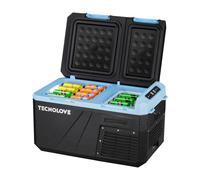 Car Refrigerator 27QT 25L Mini Portable Freezer Door Dual Zone 12/24V DC, 110~240V AC Touch Screen Control Compressor --55℉~45℉ for Camping Truck RV Van