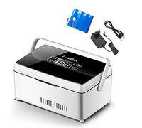 Car refrigerator Insulin Cooler Box Mini Drug Refrigerator Portable Cooler Travel Case with Handle LED Display Medicine Refrigerator for Car, Home, Travel 2batteries