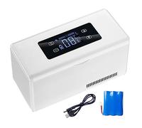Car refrigerator Portable Insulin Refrigerator Mini Cooler Box LED Display 2-8 ° C Medicine Car Fridge Drug Cooler Large Space 10200mAh Lithium Battery 1battery