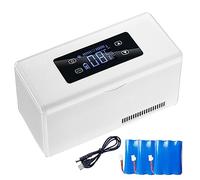 Car refrigerator Portable Insulin Refrigerator Mini Cooler Box LED Display 2-8 ° C Medicine Car Fridge Drug Cooler Large Space 10200mAh Lithium Battery 3battery