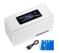 Car refrigerator Portable Insulin Refrigerator Mini Cooler Box LED Display 2-8 ° C Medicine Car Fridge Drug Cooler Large Space 10200mAh Lithium Battery 2battery