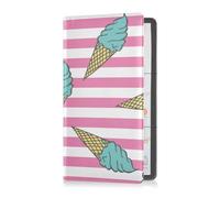 Car Registration and Insurance Card Holder Blue Ice Cream Pink Stripe Glove Box Organizer Car Document Holder Auto Glove Compartment Essential