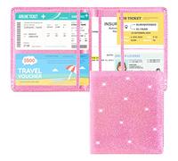 Car Registration and Insurance Card Holder - Leather Vehicle Glove Box Automobile Documents Paperwork Wallet Case Organizer for ID, Driver's License, Key Contact Information Cards - Men&Women, Glitter