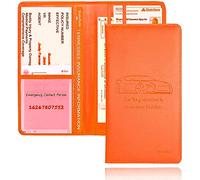 Car Registration and Insurance Card Holder - Leather Vehicle Glove Box Automobile Documents Paperwork Wallet Case Organizer for ID, Driver's License, Key Contact Information Cards, Car Document Folder