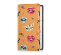 Car Registration and Insurance Card Holder Orange Day Of The Dead Sugar Glove Box Organizer Car Document Holder Auto Glove Compartment Essential