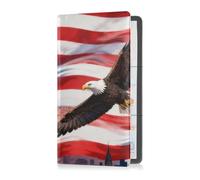 Car Registration and Insurance Holder American Symbols Collage Registration Insurance Card Holder PU Leather Glove Box Organizer Makes Your Documents In