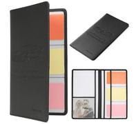 Car Registration and Insurance Holder Glove Box Folder-Premium PU Leather Car Document Wallet Driver's License, Cards and Other Essentials, black, Multi-pocket Portable Automotive Document Holder