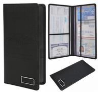 Car Registration and Insurance Holder Glove Box Folder-Premium PU Leather Car Document Wallet Driver's License, Cards and Other Essentials, Reticulated black, Letter size (8.5 x 11 inches