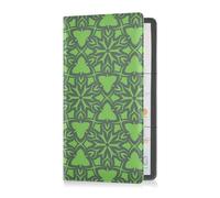 Car Registration and Insurance Holder Square Geometric Ornament Green for Women Men Registration and Insurance Card Holder Car Essentials