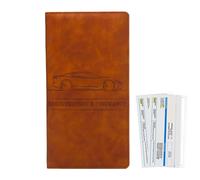 Car Registration & Insurance Card Holder | Leather Document Car Paper Wallet Case - Wallet Case Organizer with Uniform Stitching for Key, Driver's License, Business Card, Receipt, Brown, se
